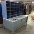 Grey 40 Slot Mail Sorting Station w/ Storage Space